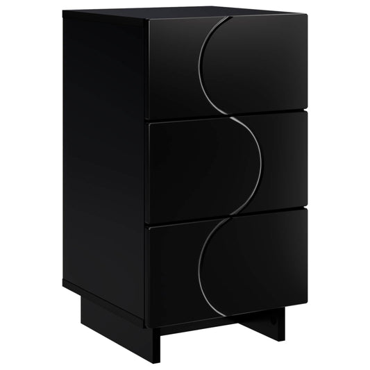 Bedside Cabinet Black 33.5 x 34.5 x 60 cm Engineered Wood