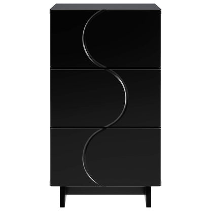 Bedside Cabinet Black 33.5 x 34.5 x 60 cm Engineered Wood