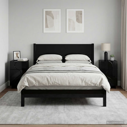 Bedside Cabinet 2 pcs Black 33.5 x 34.5 x 60 cm Engineered Wood