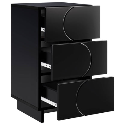 Bedside Cabinet 2 pcs Black 33.5 x 34.5 x 60 cm Engineered Wood