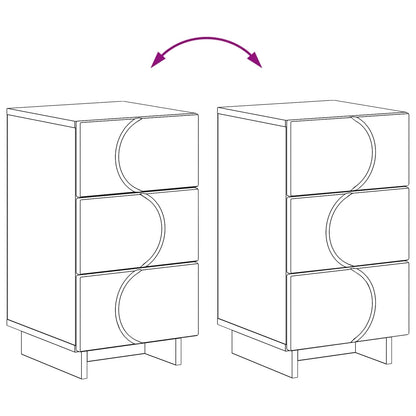 Bedside Cabinet 2 pcs Black 33.5 x 34.5 x 60 cm Engineered Wood