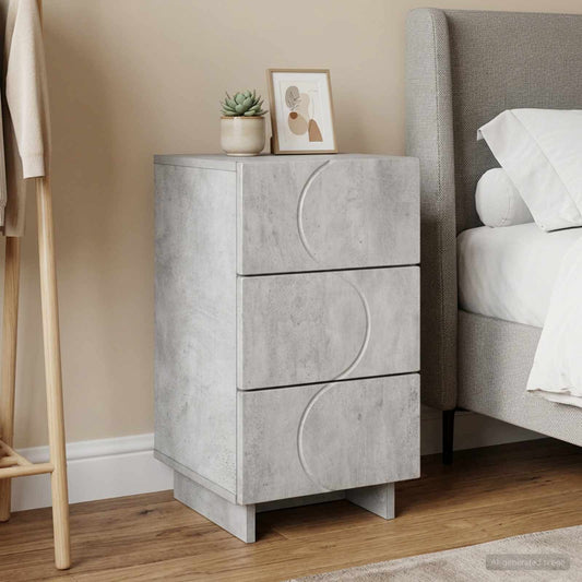 Bedside Cabinet Concrete Grey 33.5 x 34.5 x 60 cm