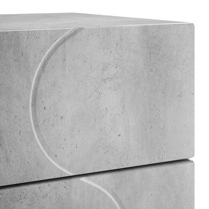 Bedside Cabinet 2 pcs Concrete Grey 33.5 x 34.5 x 60 cm