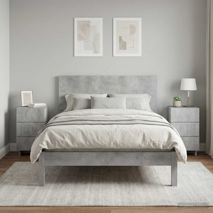 Bedside Cabinet 2 pcs Concrete Grey 33.5 x 34.5 x 60 cm