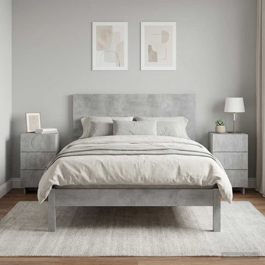 Bedside Cabinet 2 pcs Concrete Grey 33.5 x 34.5 x 60 cm
