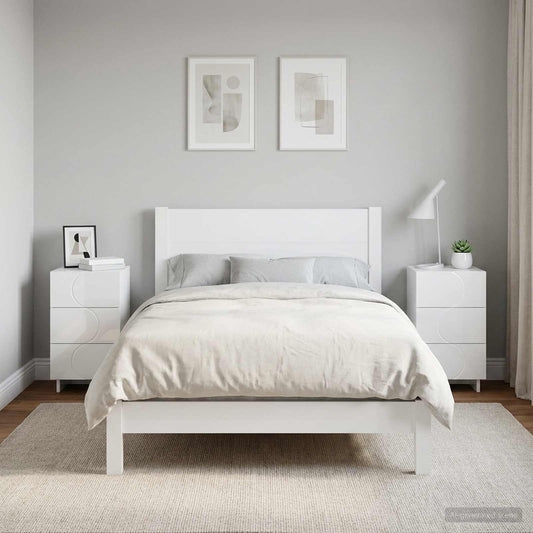 Bedside Cabinet 2 pcs High Gloss White 33.5 x 34.5 x 60 cm
