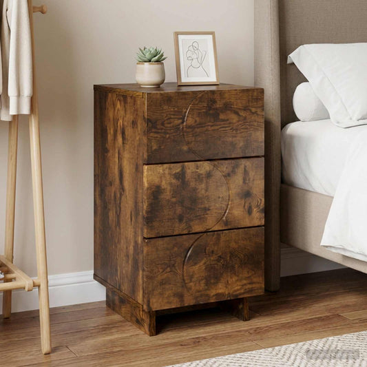 Bedside Cabinet Smoked Oak 33.5 x 34.5 x 60 cm Engineered Wood