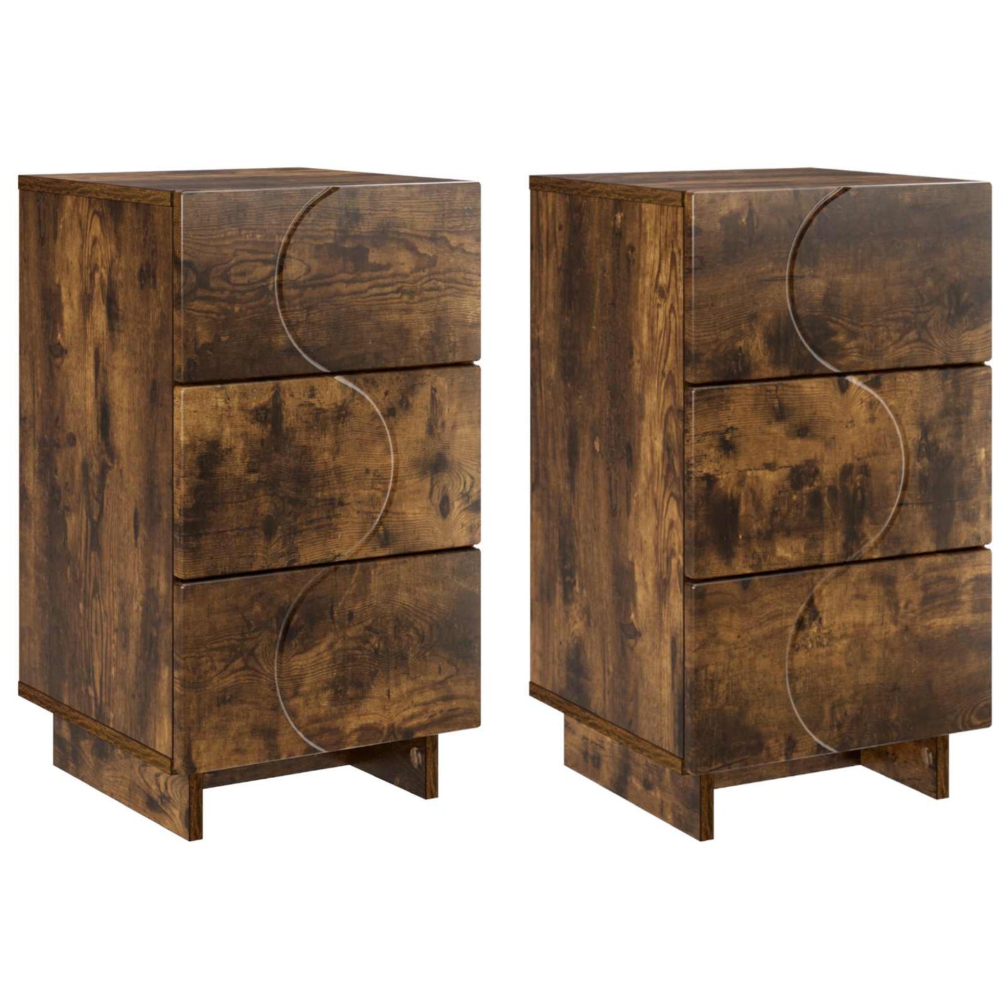 Bedside Cabinet 2 pcs Smoked Oak 33.5 x 34.5 x 60 cm