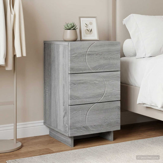 Bedside Cabinet Grey Sonoma 33.5 x 34.5 x 60 cm Engineered Wood