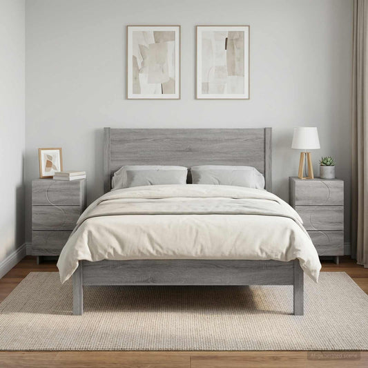 Bedside Cabinet 2 pcs Grey Sonoma 33.5 x 34.5 x 60 cm