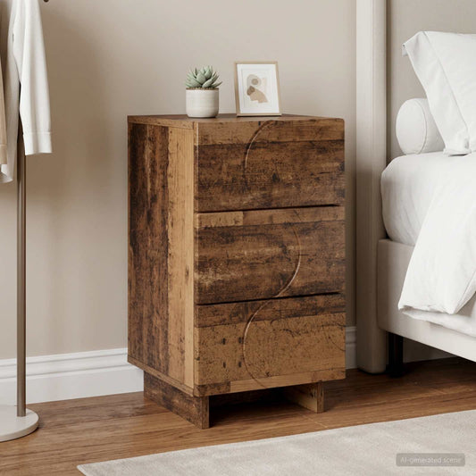 Bedside Cabinet Old Wood 33.5 x 34.5 x 60 cm Engineered Wood