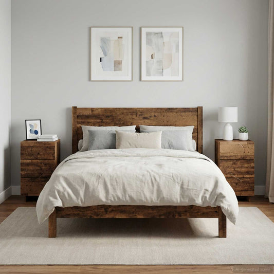 Bedside Cabinet 2 pcs Old Wood 33.5 x 34.5 x 60 cm