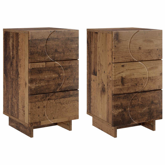 Bedside Cabinet 2 pcs Old Wood 33.5 x 34.5 x 60 cm