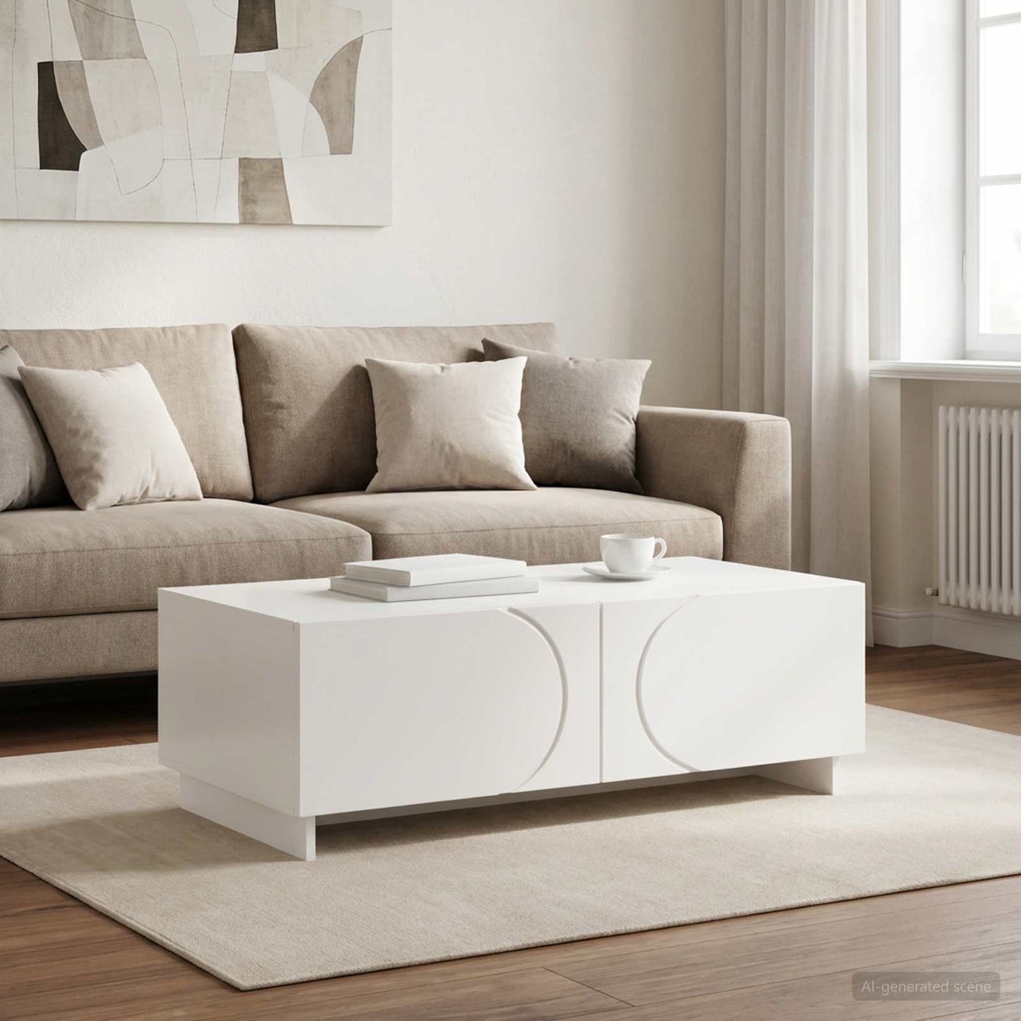 Coffee Table High Gloss White 102 x 50.5 x 35 cm