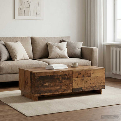 Coffee Table Old Wood 102 x 50.5 x 35 cm Engineered Wood