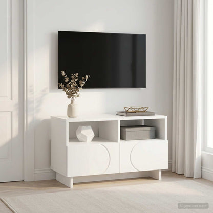 TV Stand 60 x 34.5 x 40 cm White Engineered Wood