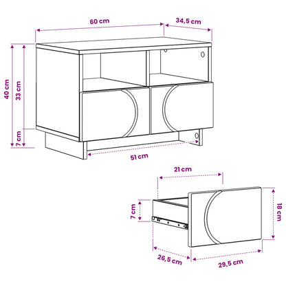 TV Stand 60 x 34.5 x 40 cm Sonoma Oak Engineered Wood