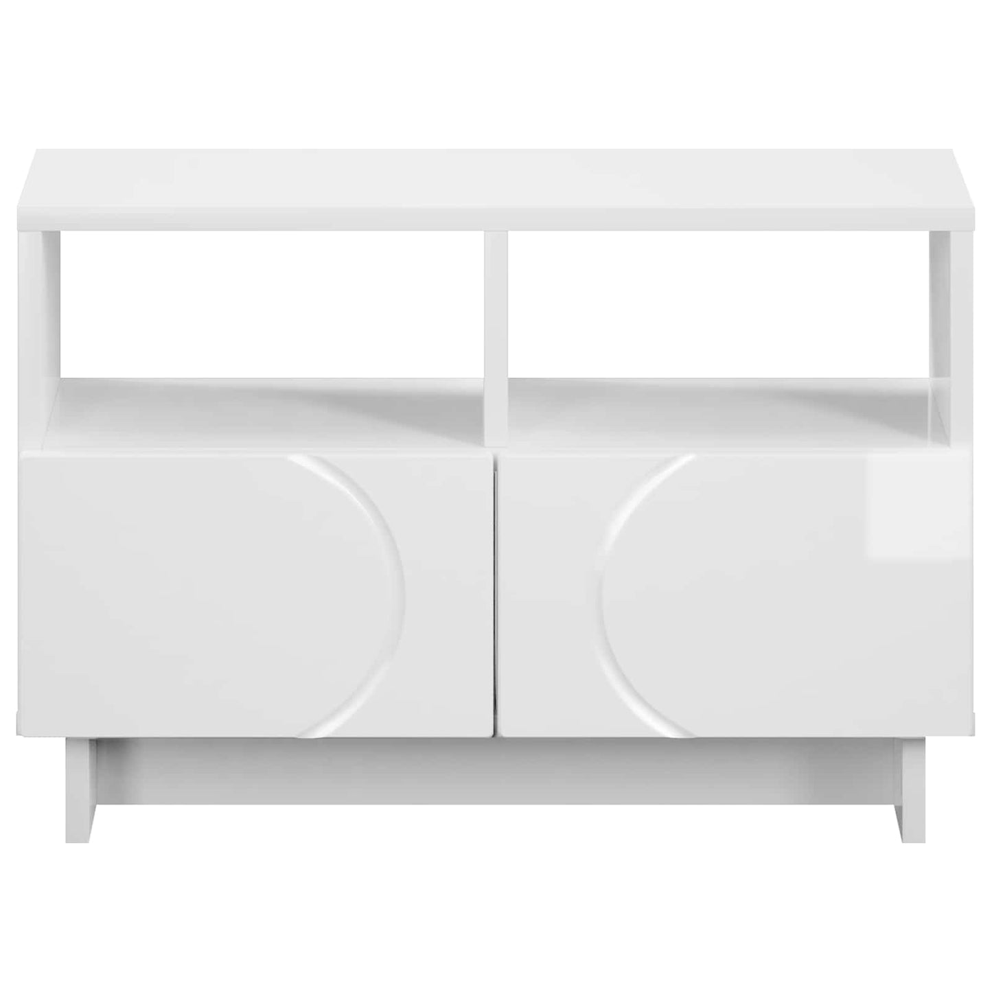 TV Stand 60 x 34.5 x 40 cm High Gloss White Engineered Wood