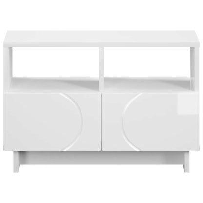 TV Stand 60 x 34.5 x 40 cm High Gloss White Engineered Wood