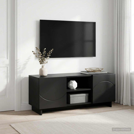 TV Stand 90 x 34.5 x 40 cm Black Engineered Wood