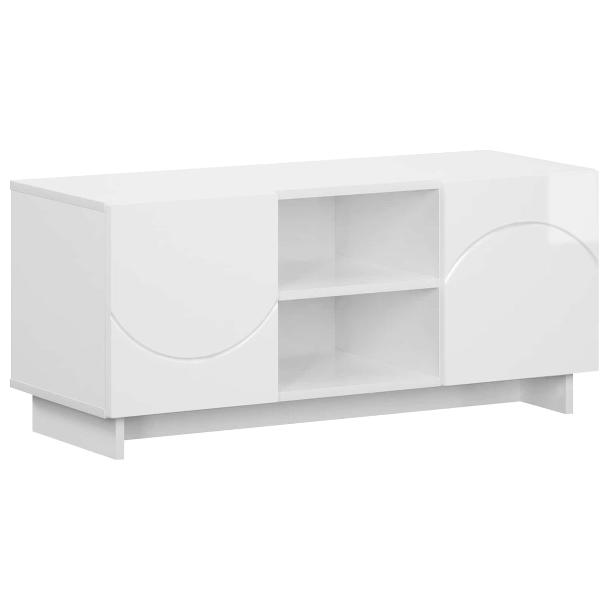 TV Stand 90 x 34.5 x 40 cm High Gloss White Engineered Wood