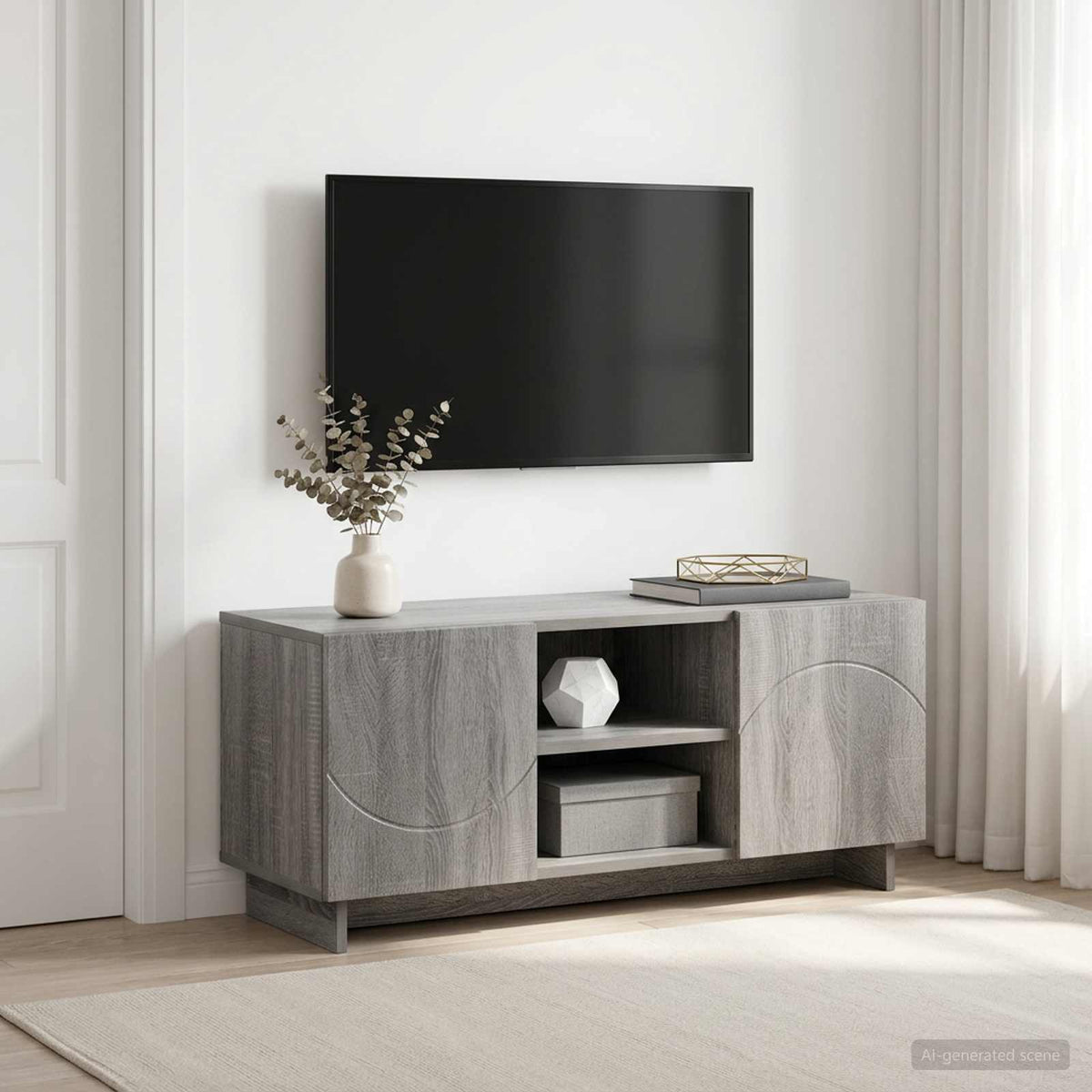 TV Stand 90 x 34.5 x 40 cm Grey Sonoma Engineered Wood