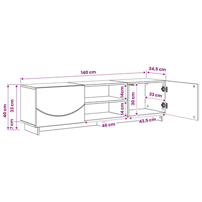 TV Stand 140 x 34.5 x 40 cm Black Engineered Wood