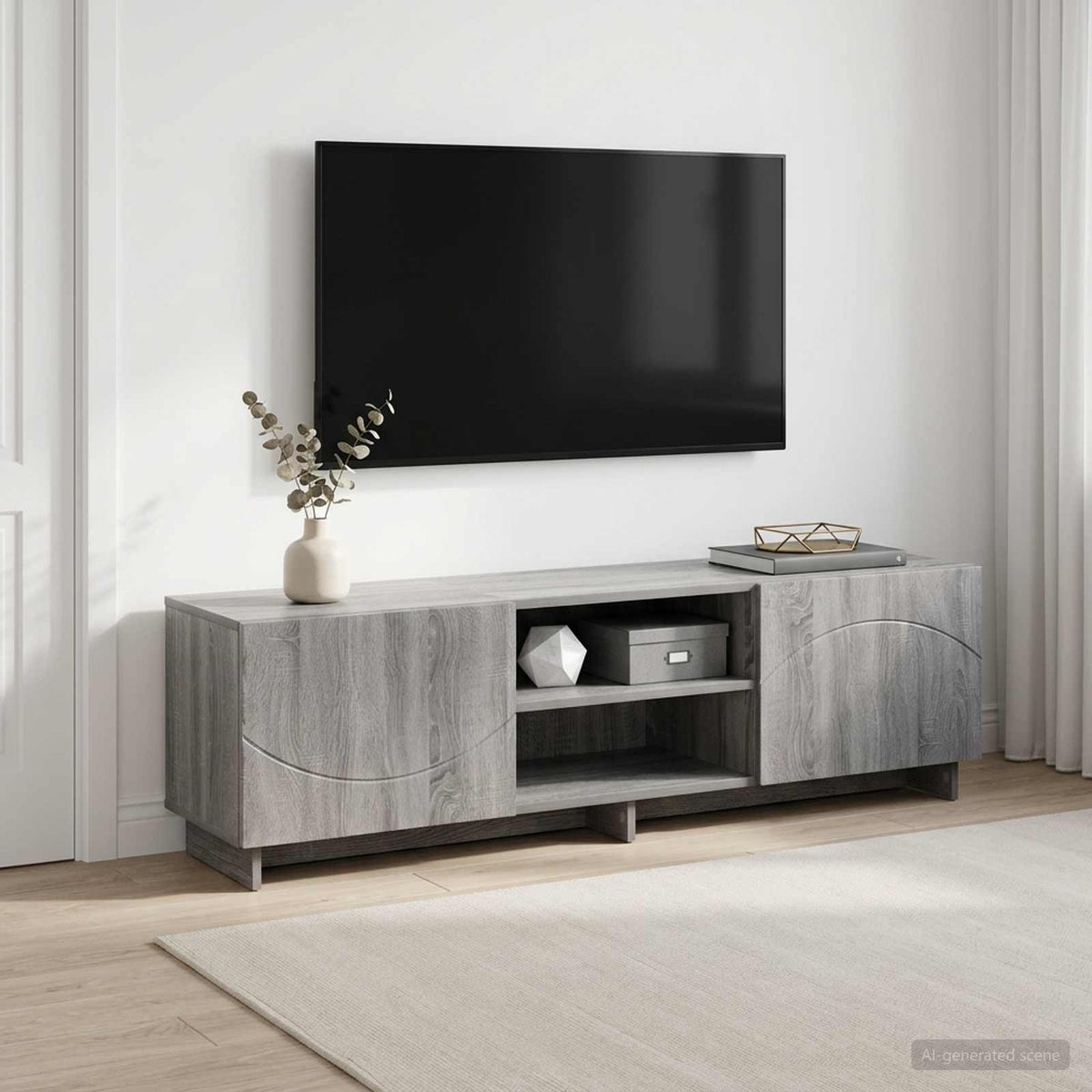 TV Stand 140 x 34.5 x 40 cm Grey Sonoma Engineered Wood