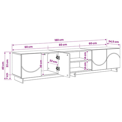 TV Stand 180 x 34.5 x 40 cm White Engineered Wood