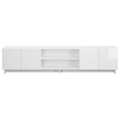 TV Stand 180 x 34.5 x 40 cm High Gloss White Engineered Wood