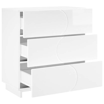 Sideboard High Gloss White 70 x 38 x 75 cm Engineered Wood