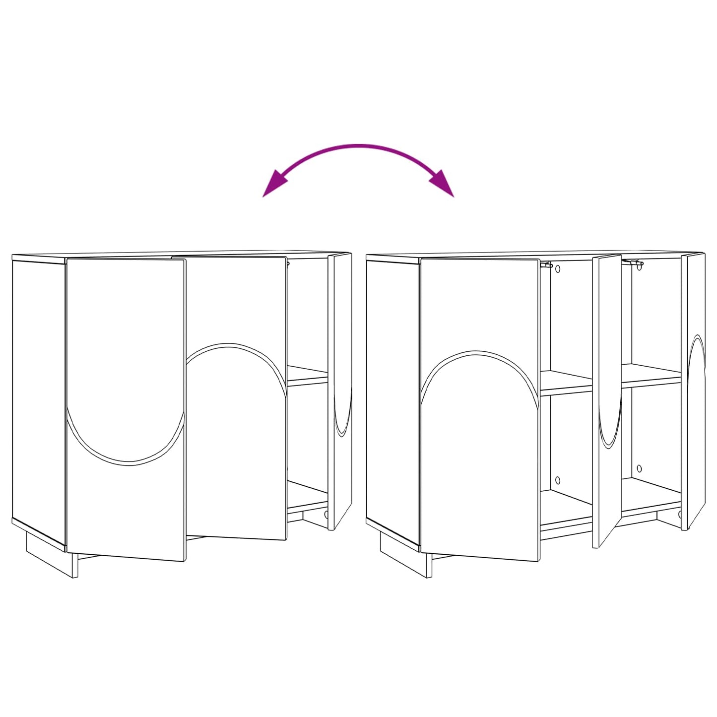 Sideboard White 85.5 x 31 x 75 cm Engineered Wood