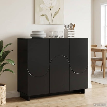 Sideboard Black 85.5 x 31 x 75 cm Engineered Wood