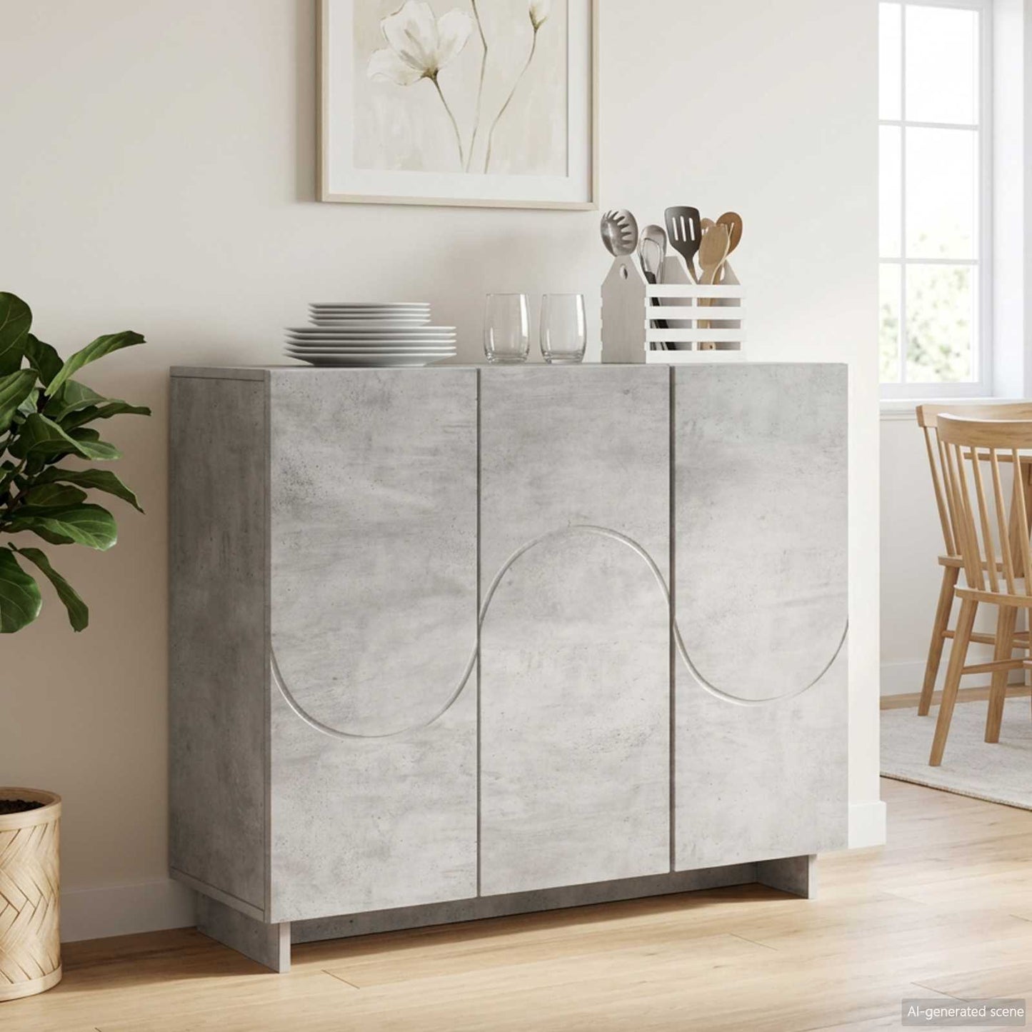 Sideboard Concrete Grey 85.5 x 31 x 75 cm Engineered Wood