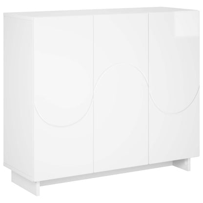 Sideboard High Gloss White 85.5 x 31 x 75 cm Engineered Wood