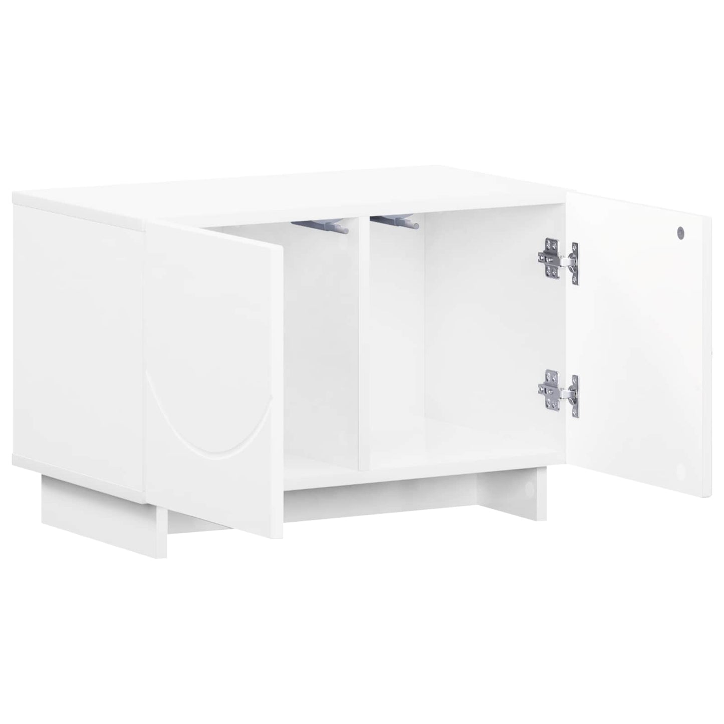TV Stand 60 x 34.5 x 40 cm High Gloss White Engineered Wood