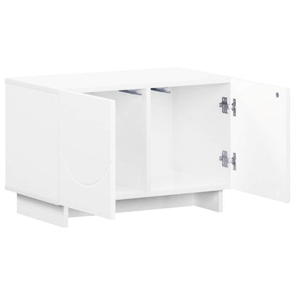 TV Stand 60 x 34.5 x 40 cm High Gloss White Engineered Wood