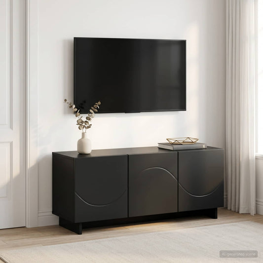 TV Stand 90 x 34.5 x 40 cm Black Engineered Wood