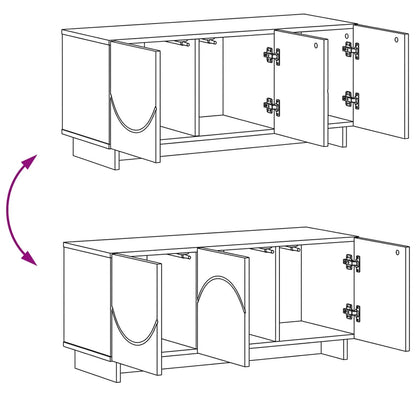 TV Stand 90 x 34.5 x 40 cm Black Engineered Wood