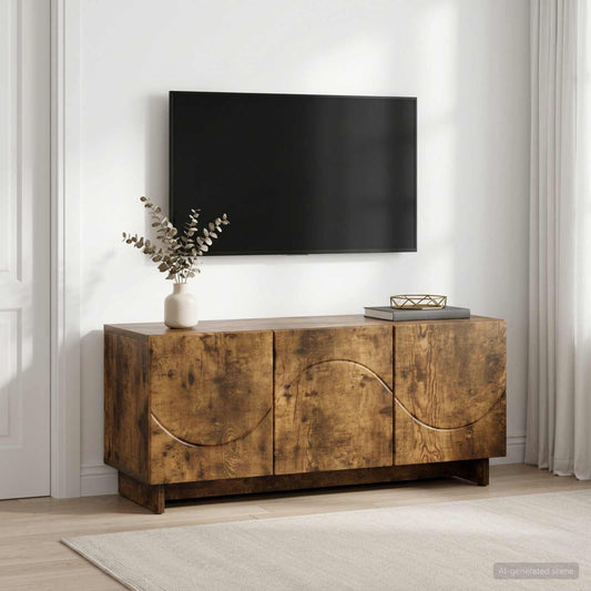 TV Stand 90 x 34.5 x 40 cm Smoked Oak Engineered Wood