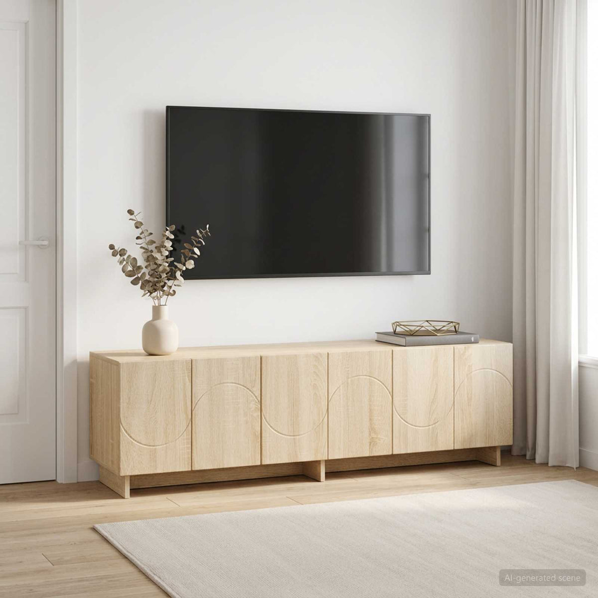 TV Stand 140 x 34.5 x 40 cm Sonoma Oak Engineered Wood