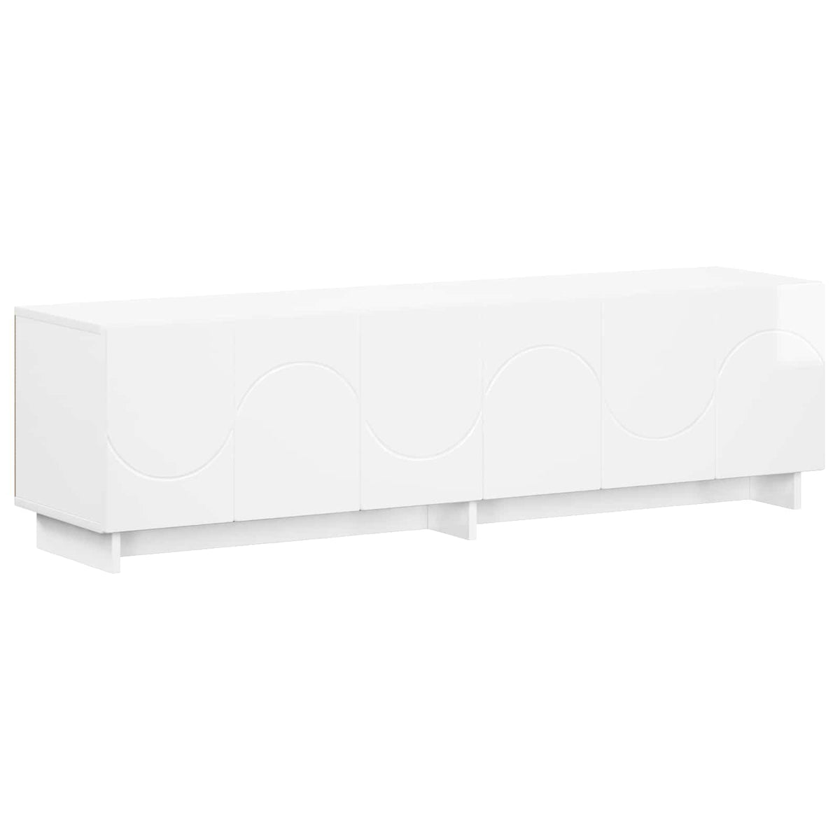 TV Stand 140 x 34.5 x 40 cm High Gloss White Engineered Wood