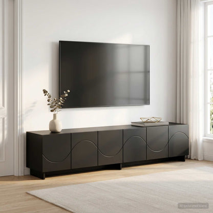 TV Stand 180 x 34.5 x 40 cm Black Engineered Wood