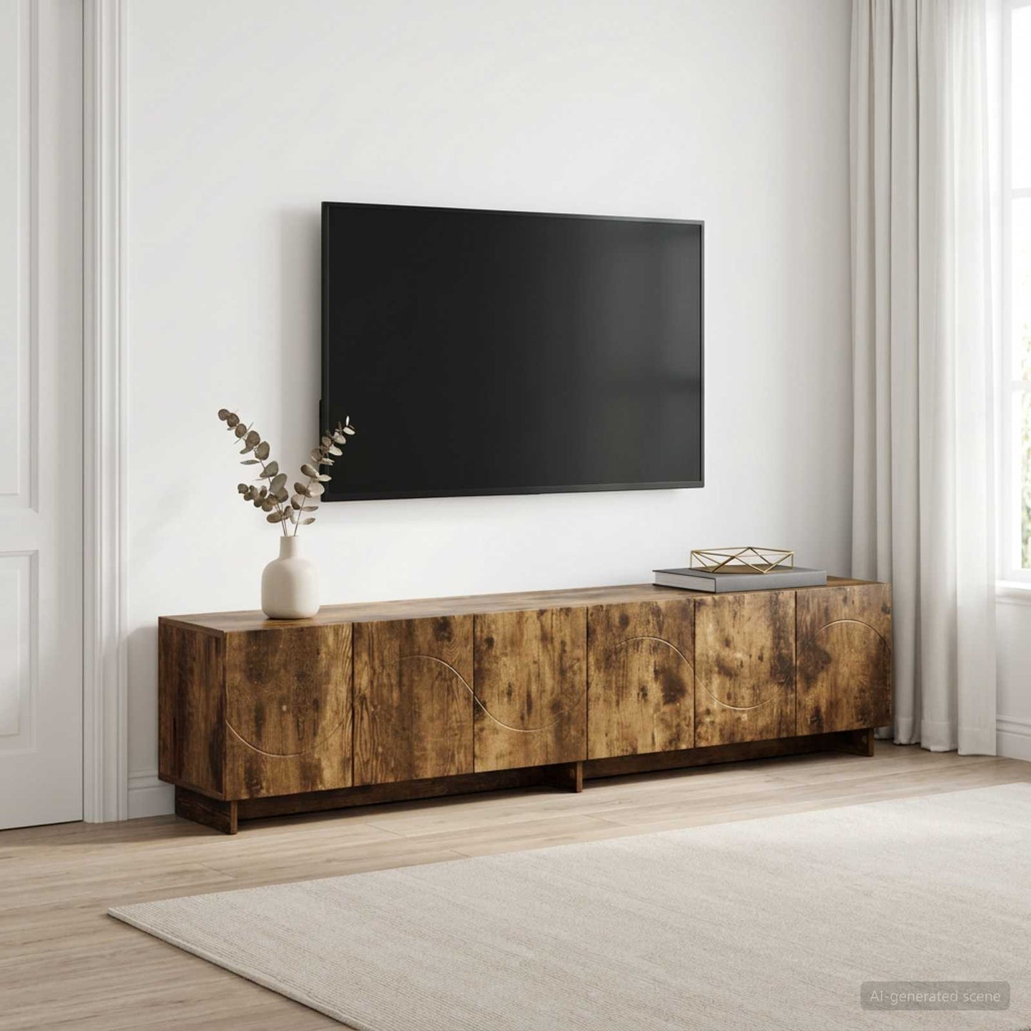 TV Stand 180 x 34.5 x 40 cm Smoked Oak Engineered Wood