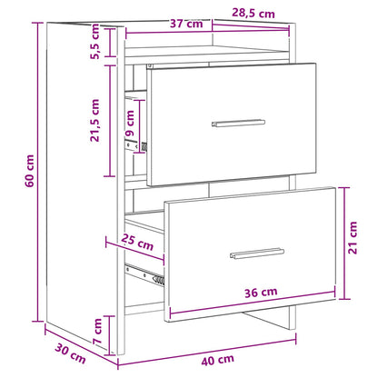 Bedside Tables 2 pcs White 40 x 30 x 60 cm Engineered Wood