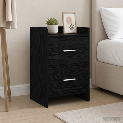Bedside Tables 2 pcs Black Oak 40 x 30 x 60 cm Engineered Wood
