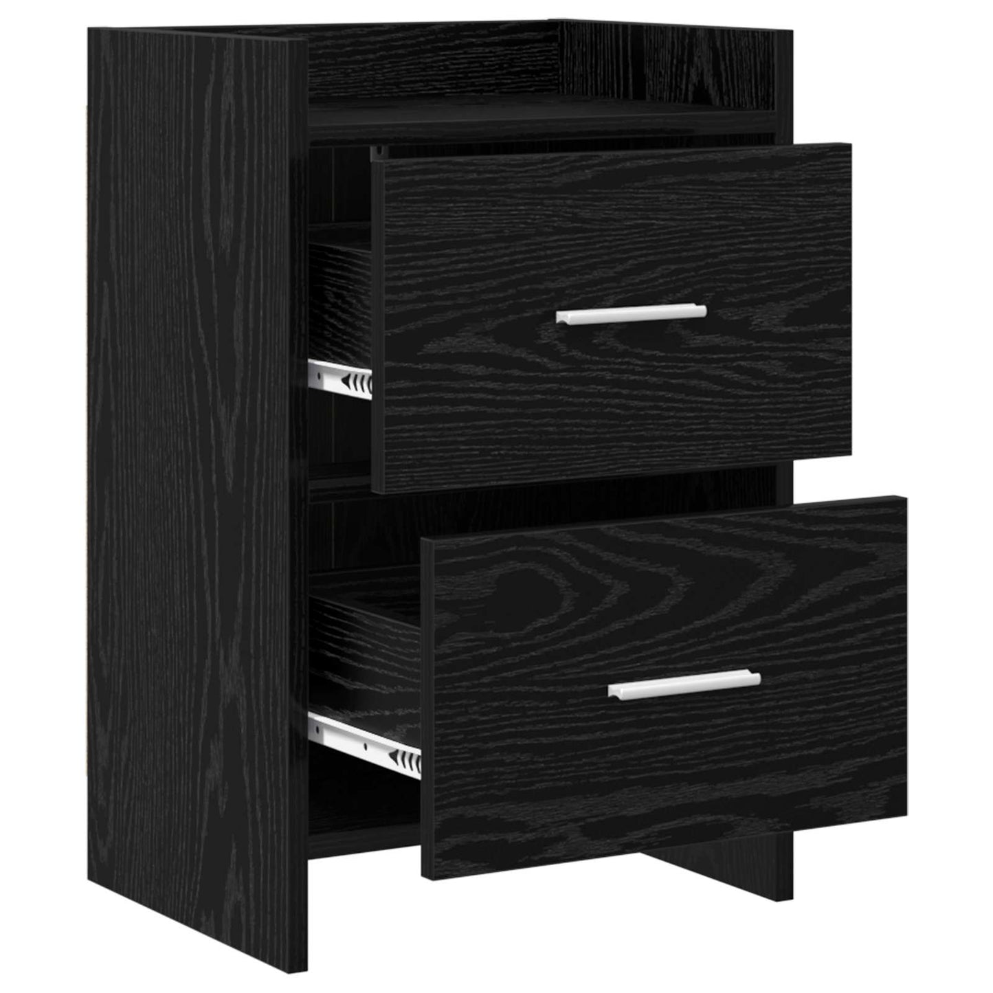 Bedside Tables 2 pcs Black Oak 40 x 30 x 60 cm Engineered Wood