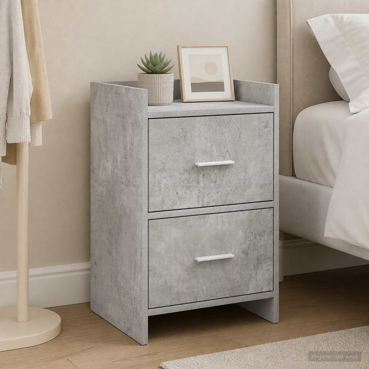 Bedside Tables 2 pcs Concrete Grey 40 x 30 x 60 cm