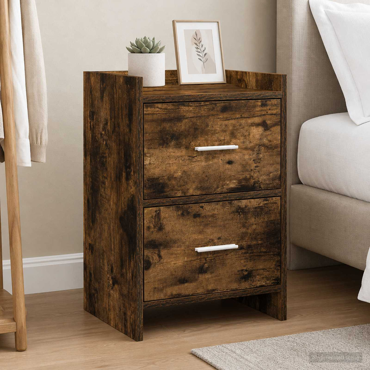 Bedside Tables 2 pcs Smoked Oak 40 x 30 x 60 cm Engineered Wood