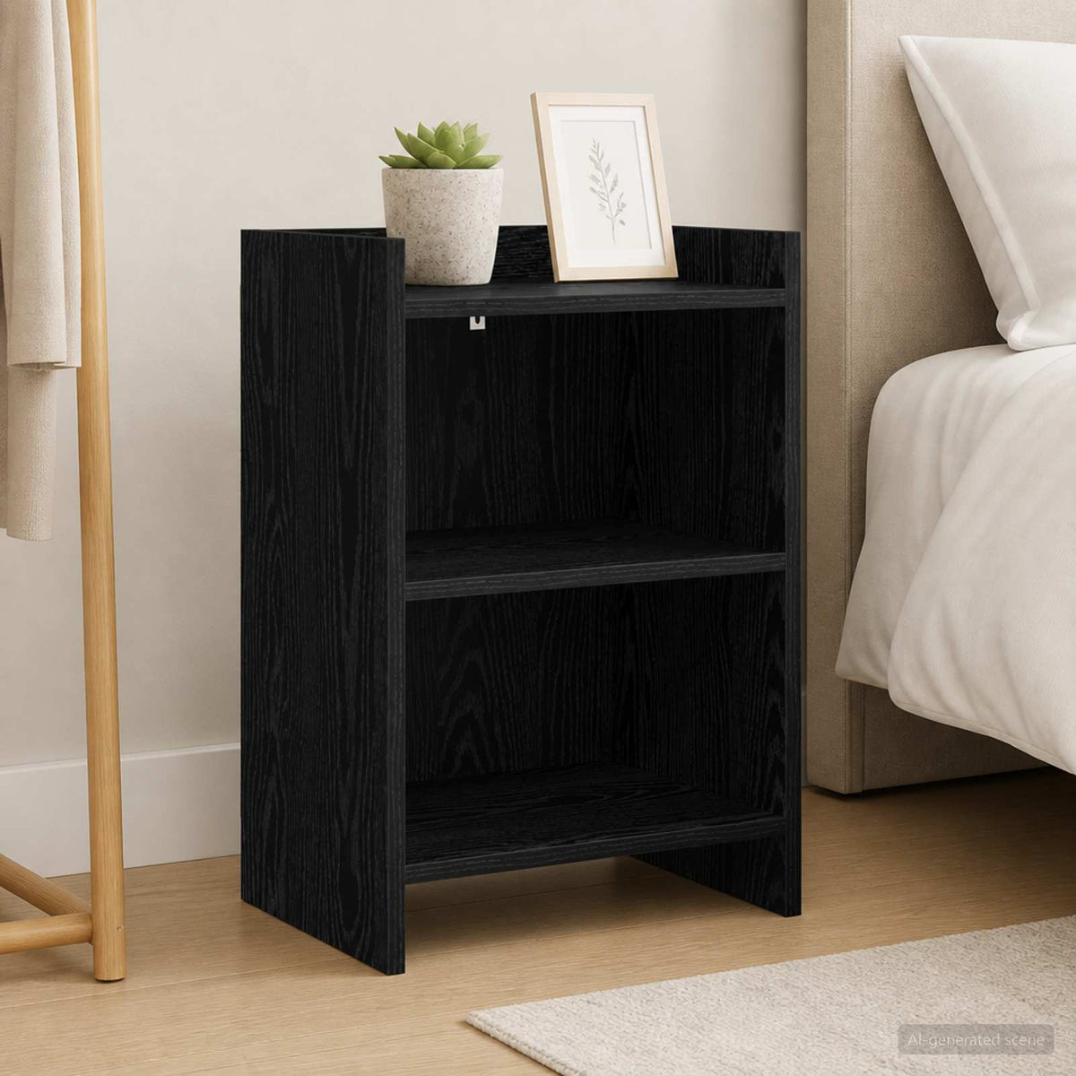 Bedside Tables 2 pcs Black Oak 40 x 30 x 60 cm Engineered Wood